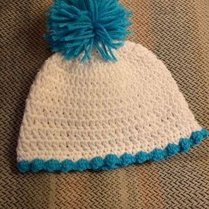Handmade White & Blue Hat